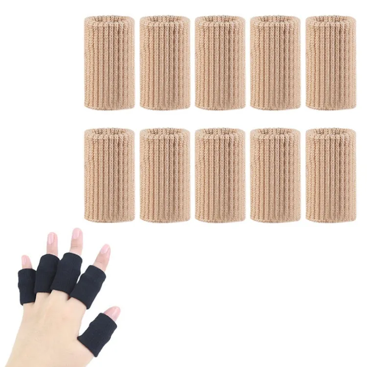 10pcs/set Basketball Riding Finger Sleeves Finger Joint Stretch Knit Sports Protectors, Color: Skin Tone