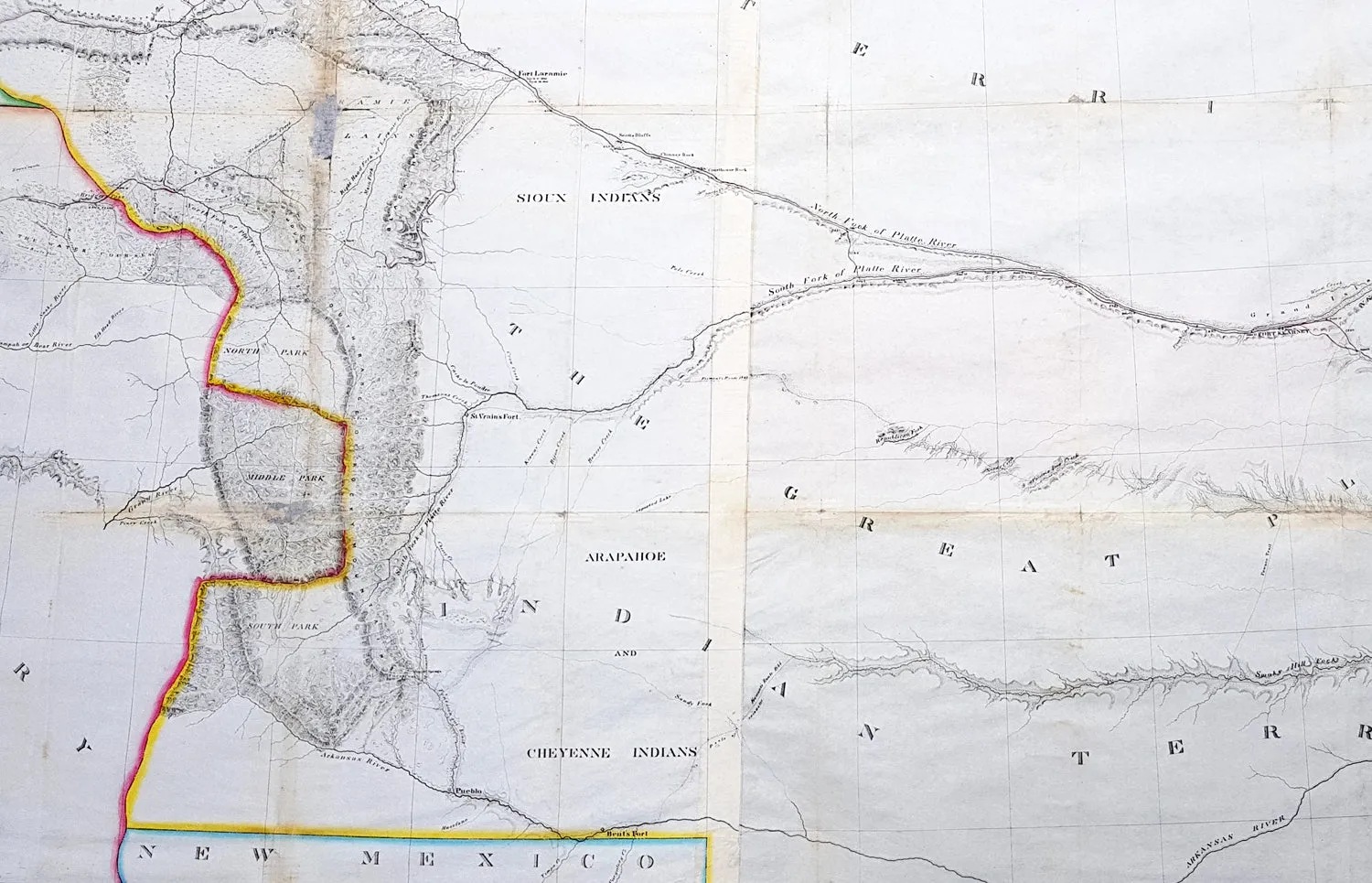 1852 Howard Stansbury Large Antique Map Forth Leavenworth, KS to Salt Lake, Utah