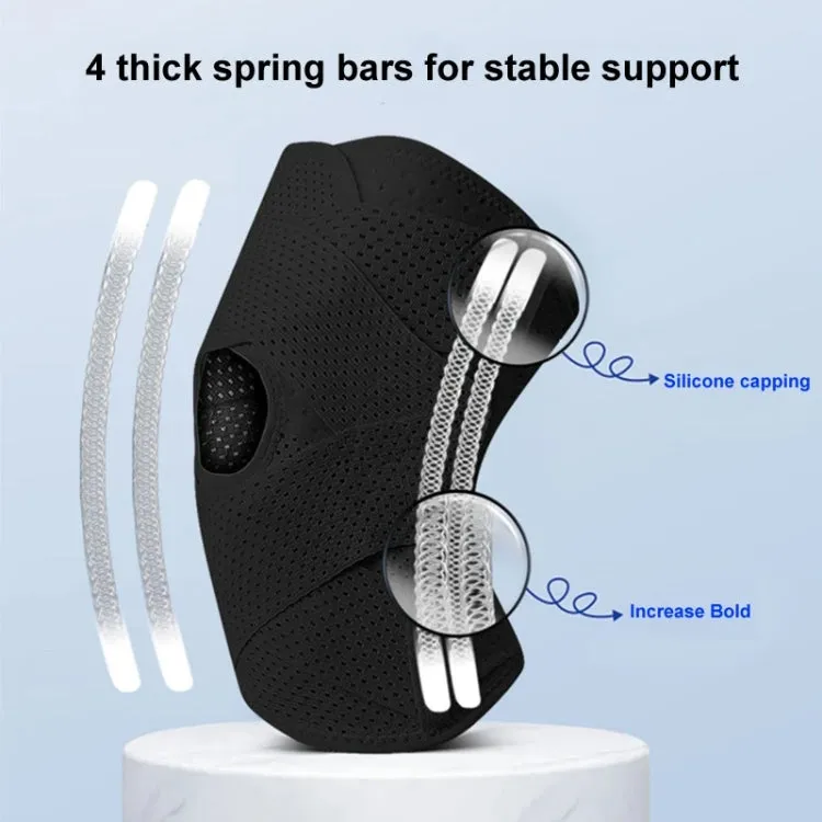 4th Generation Breathable Knee Guard Adjustable Thin Sports Running Cycling Mountaineering Meniscus Knee Joint Patella Strap, Size: XXL(White)