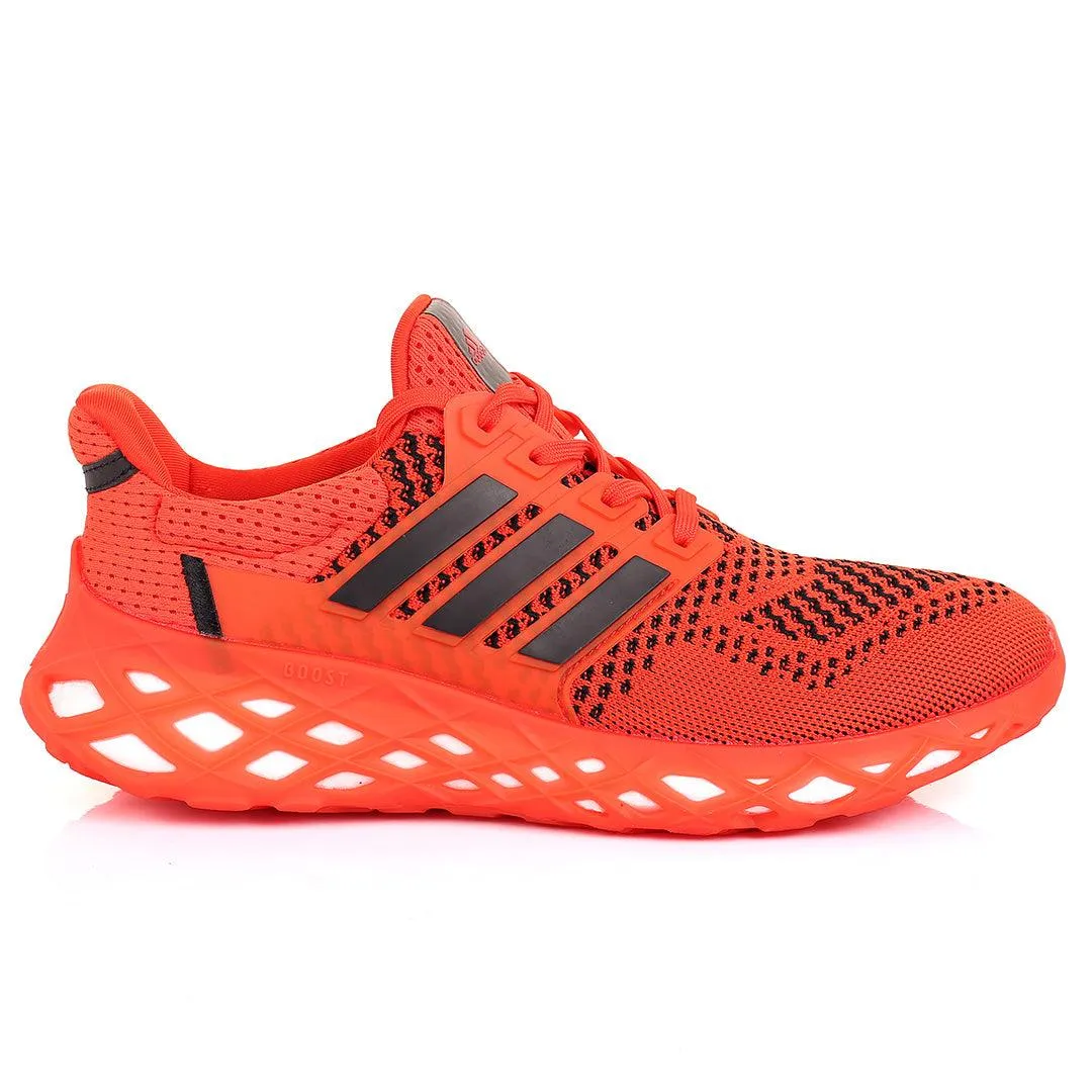 AD Boost Red And Black Men's Running Sneakers