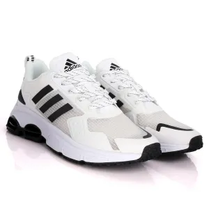 Adidas Sleek White Sneakers With Black Sole