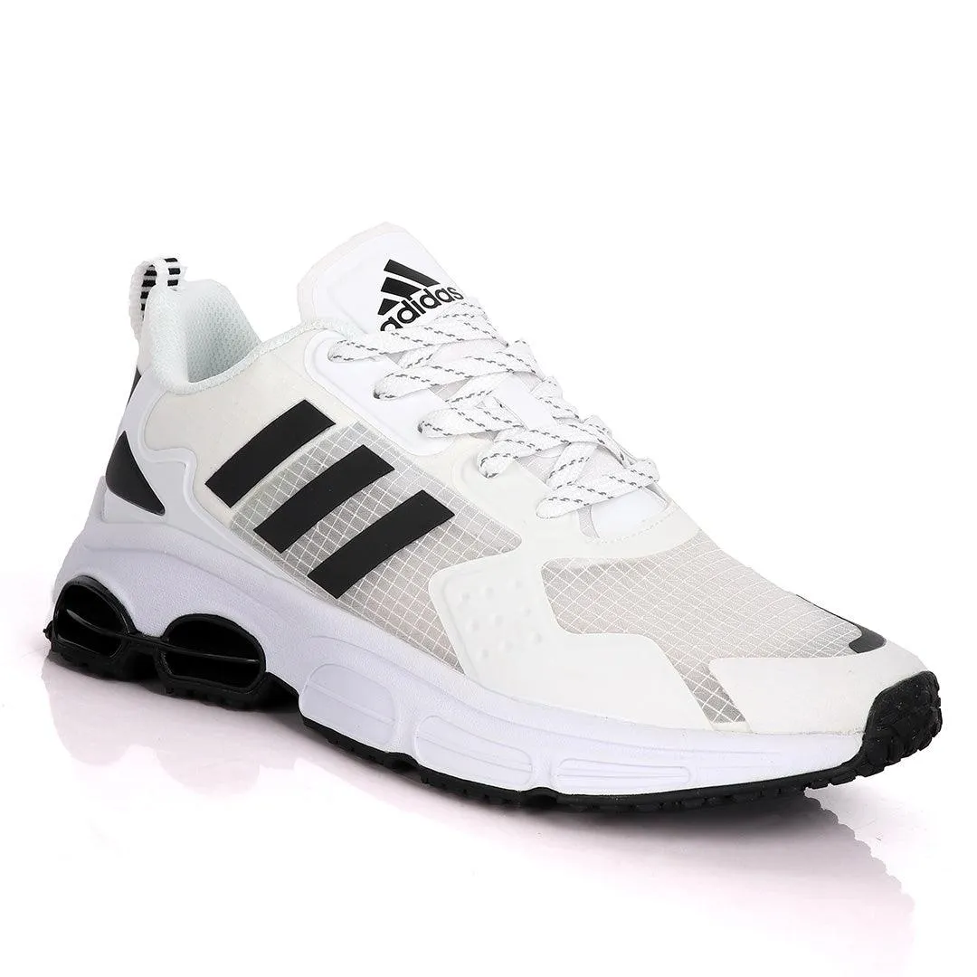 Adidas Sleek White Sneakers With Black Sole