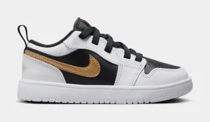 Air Jordan 1 Low ALT Preschool Lifestyle Shoes (White/Black/Metallic Gold)