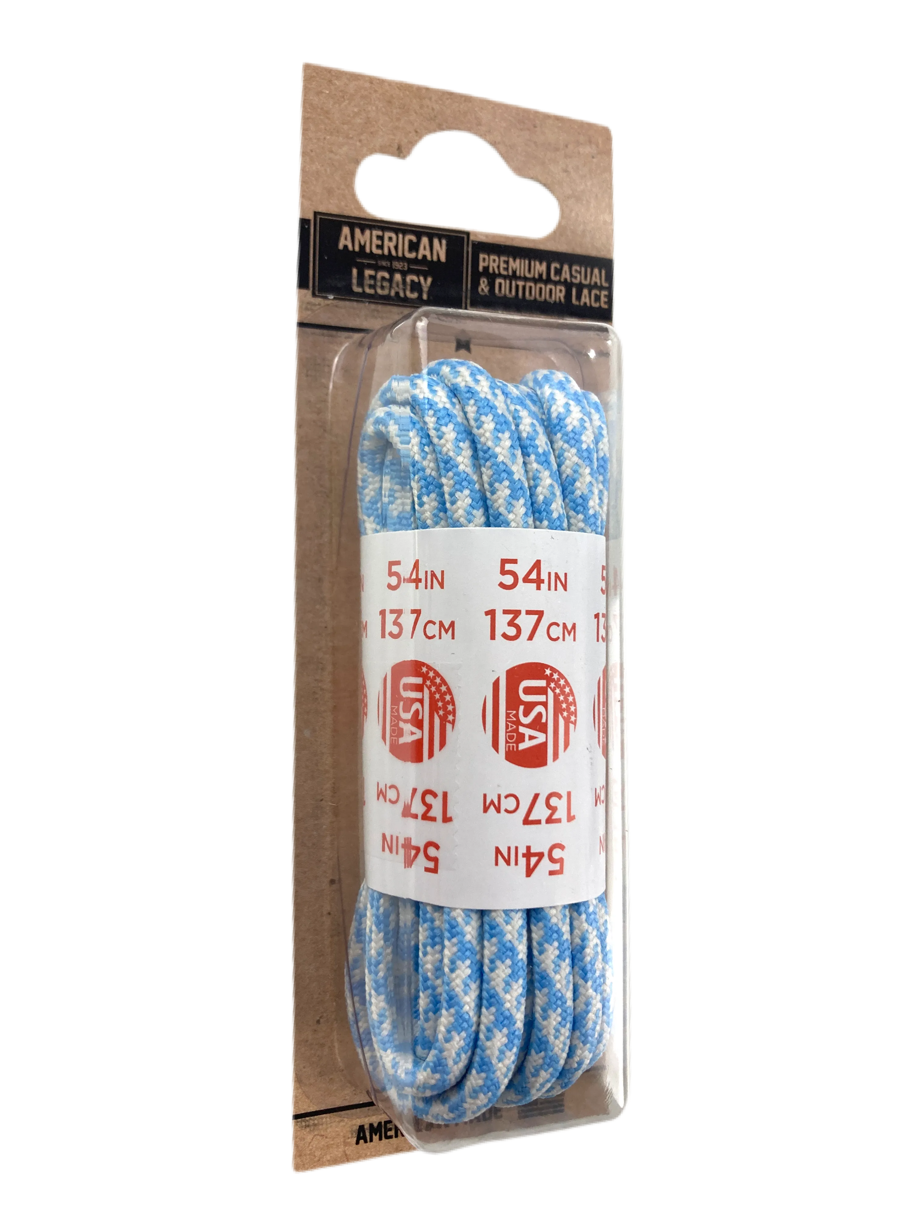 American Legacy ® Premium Rope Laces | Carolina Blue/Ivory Houndstooth