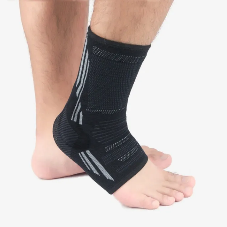 Anti-Sprain Silicone Ankle Support Basketball Football Hiking Fitness Sports Protective Gear, Size: XL (Black Gray)