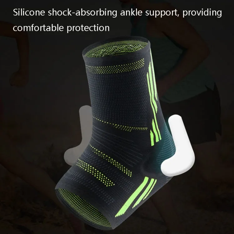 Anti-Sprain Silicone Ankle Support Basketball Football Hiking Fitness Sports Protective Gear, Size: XL (Black Gray)