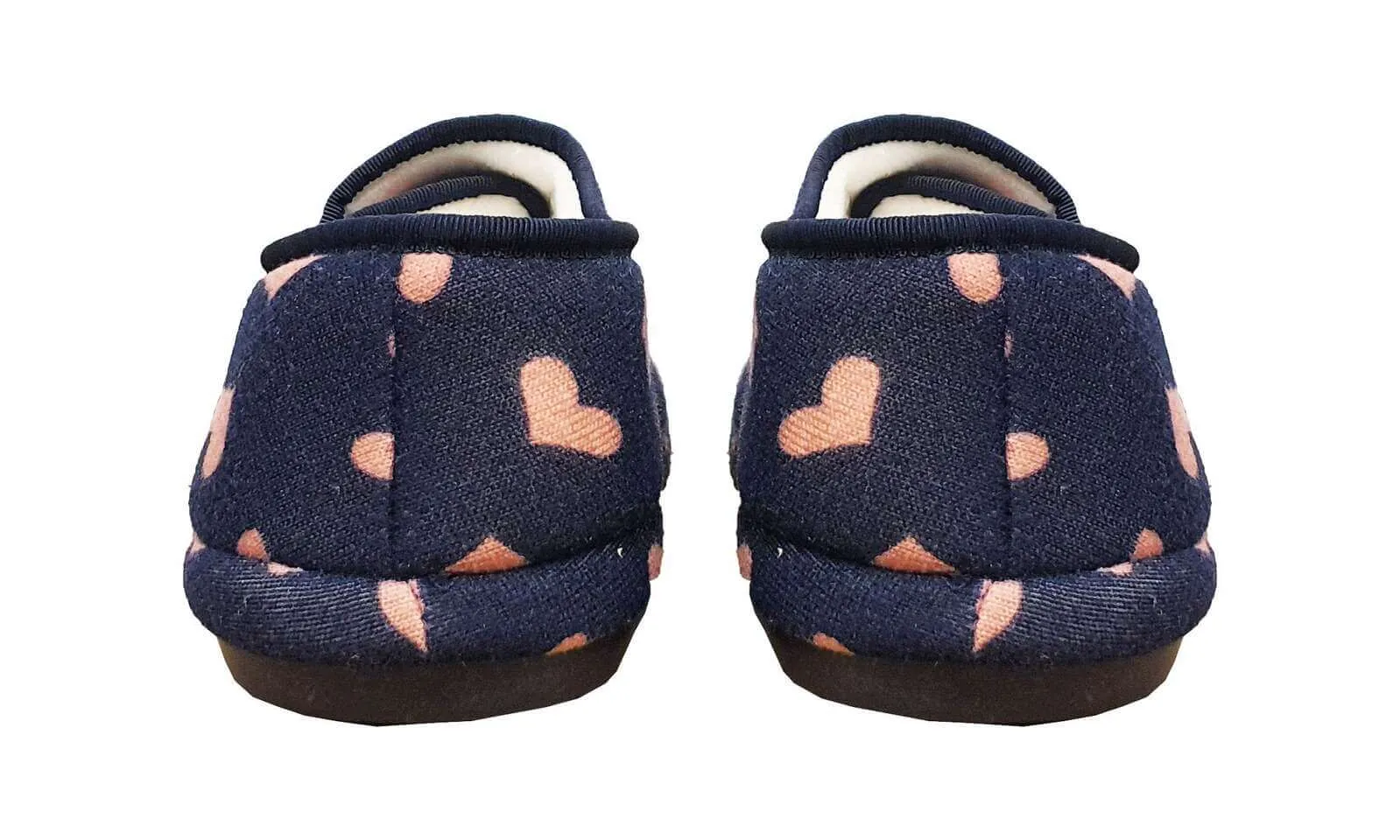 ARCHLINE Orthotic Plus Slippers Closed Scuffs - Navy Hearts