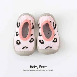 Baby Sock Shoes - Pink Leopard