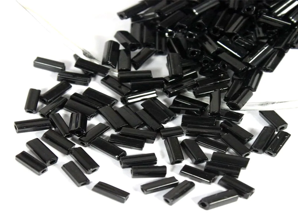 Black Square Tube Ceramic Beads