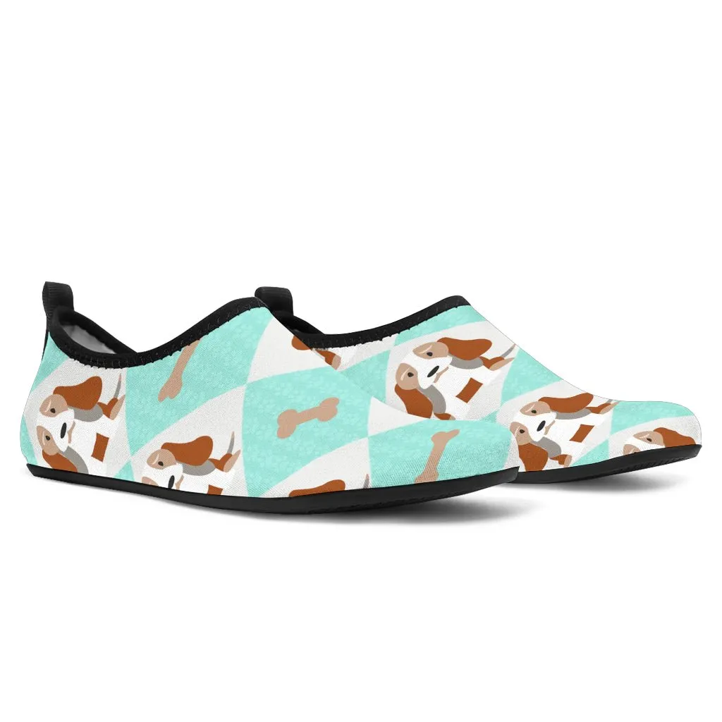 Blue Bassett Hound Aqua Shoes