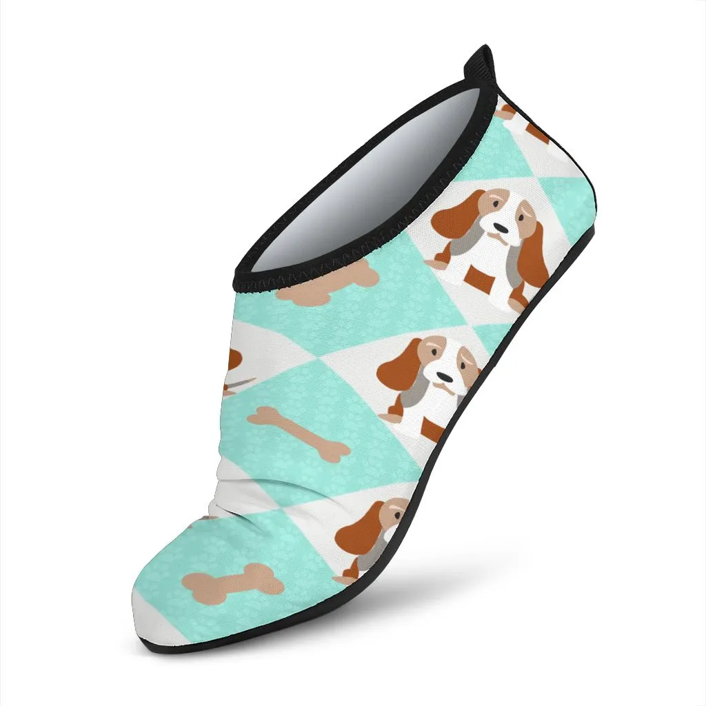 Blue Bassett Hound Aqua Shoes