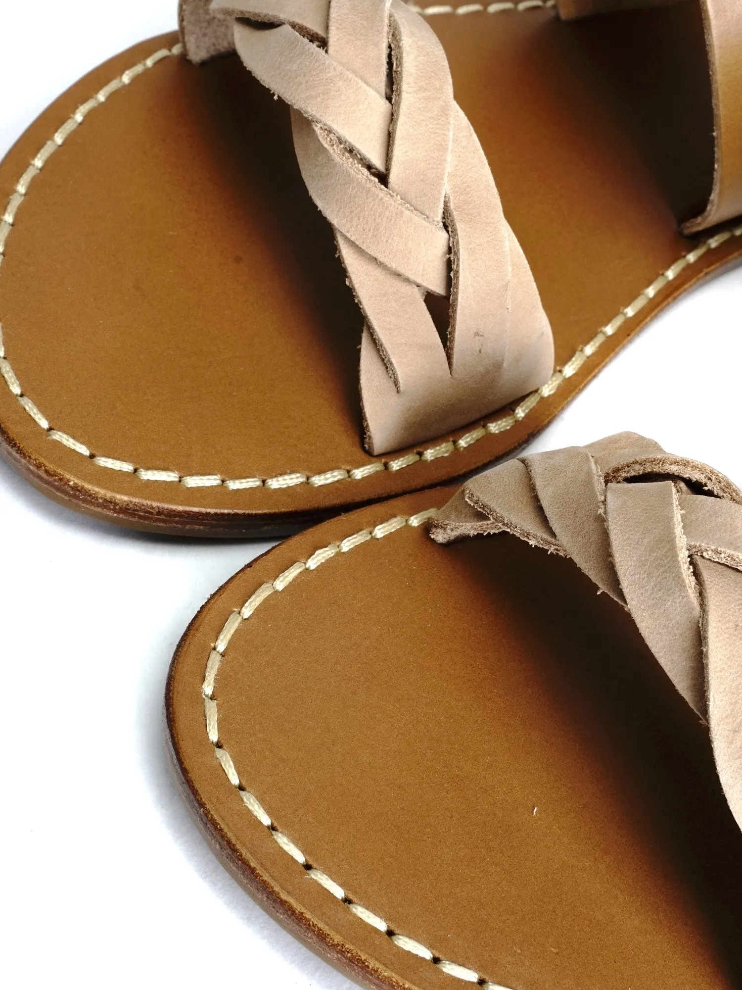 BRAIDED SLIDE SANDAL_ACORN BROWN