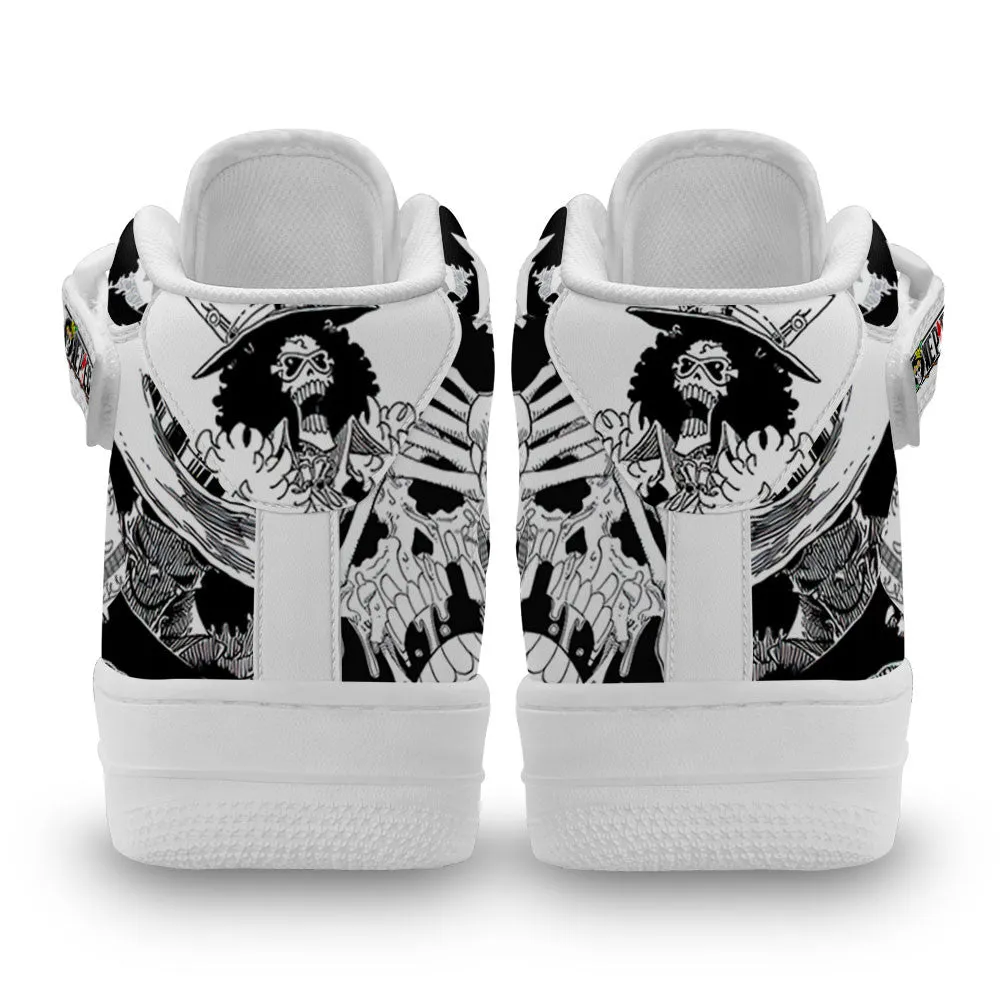 Brook Sneakers Air Mid OP Custom Anime Shoes Mix Manga