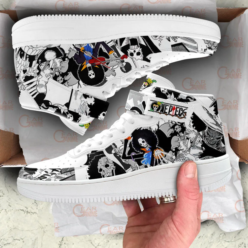 Brook Sneakers Air Mid OP Custom Anime Shoes Mix Manga