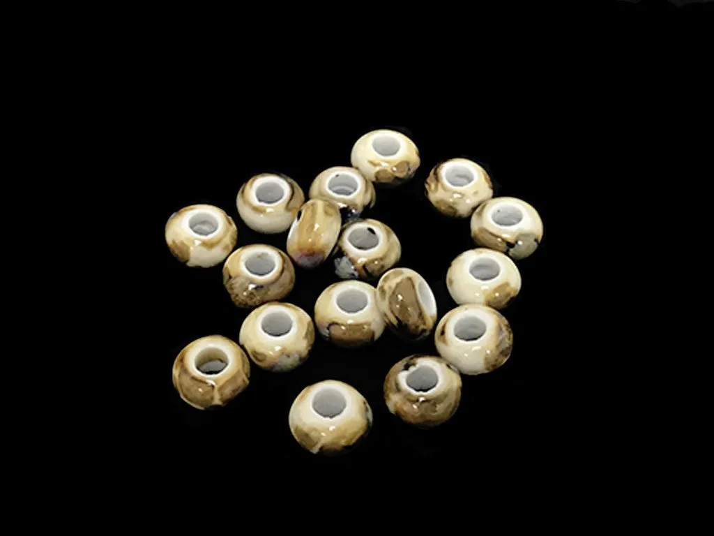 Brown Disc Circular 2 Ceramic Beads