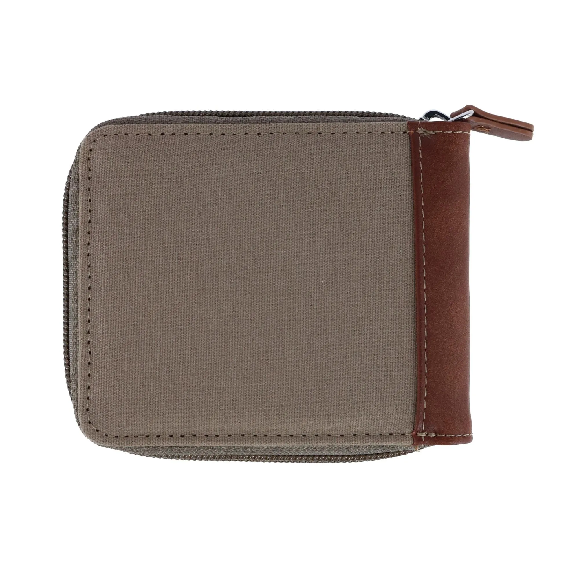 Buxton Men's RFID Canvas and Leather Zip Around Wallet