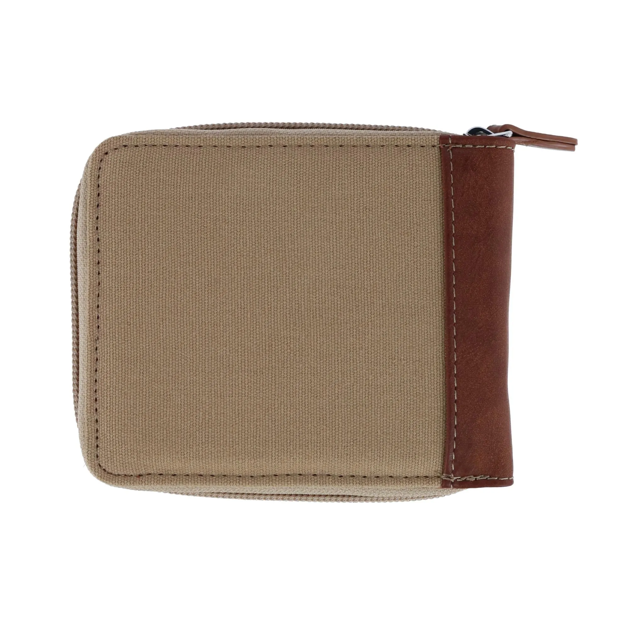 Buxton Men's RFID Canvas and Leather Zip Around Wallet