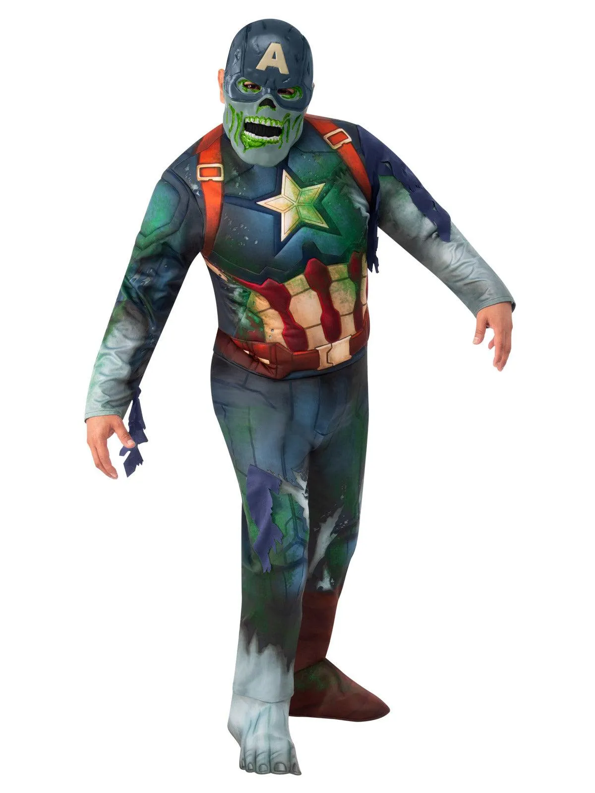 Captain America Zombie Deluxe Teen Costume - Buy Online Only