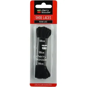 Cherry Blossom Round Shoe Laces Black 100cm