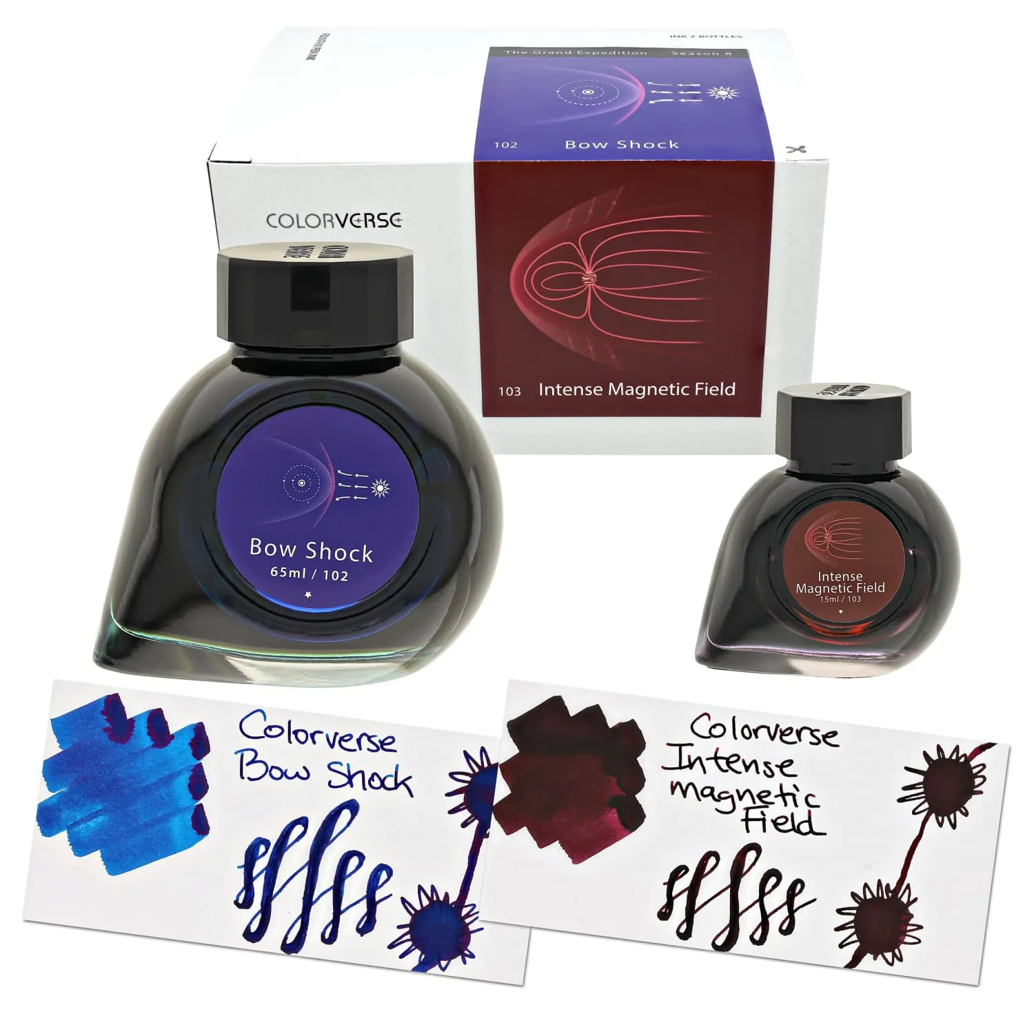 Colorverse Season 8 The Grand Expedition Bottled Ink in Bow Shock & Intense Magnetic Field - Set of 2 (65ml 15ml)