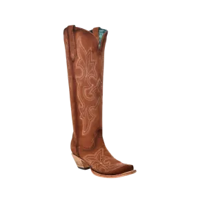 Corral Women's Tooled-Inlay Brown Suede Boots