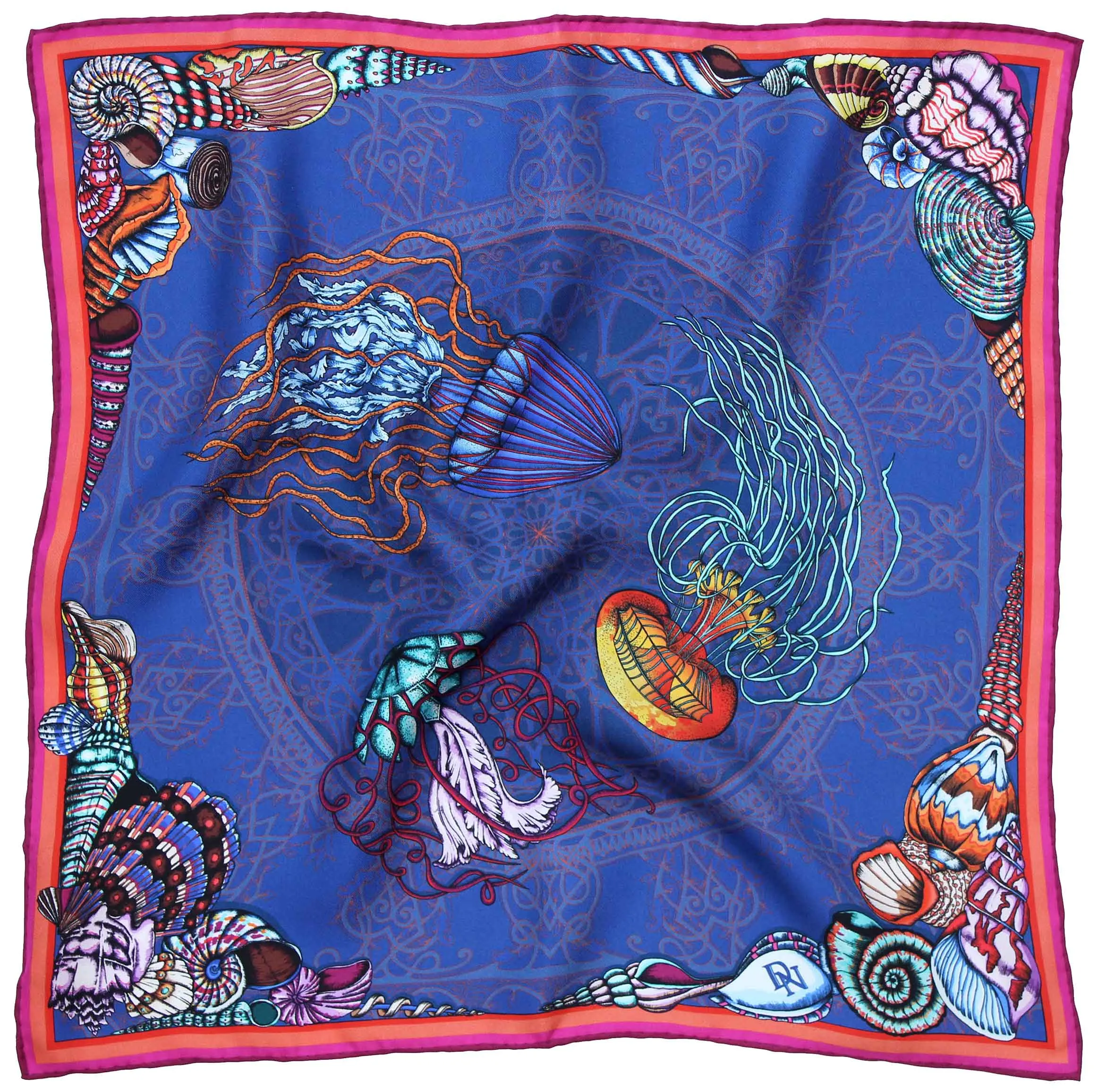 Dancing Jellyfish Blue Pocket Square