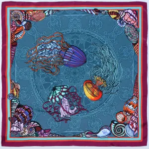 Dancing Jellyfish Turquoise Scarf