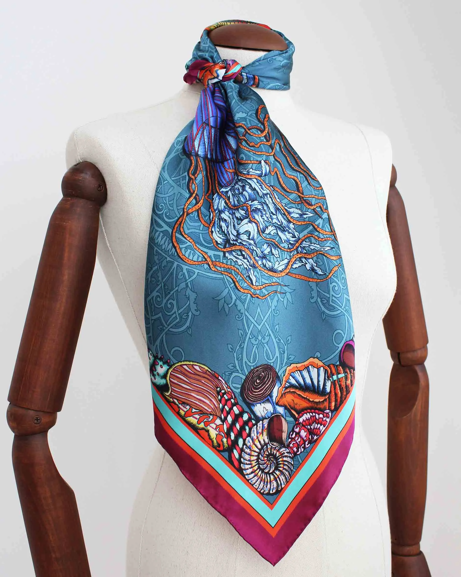 Dancing Jellyfish Turquoise Scarf