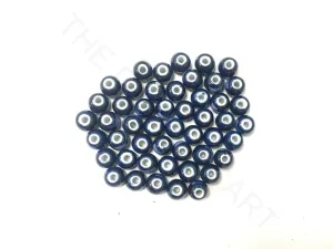 Dark Blue Circular 2 Ceramic Beads