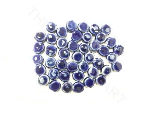 Dark Blue Disc Spherical Ceramic Beads