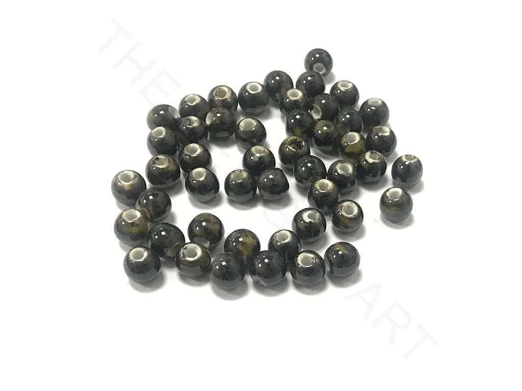 Dark Brown Circular Ceramic Beads