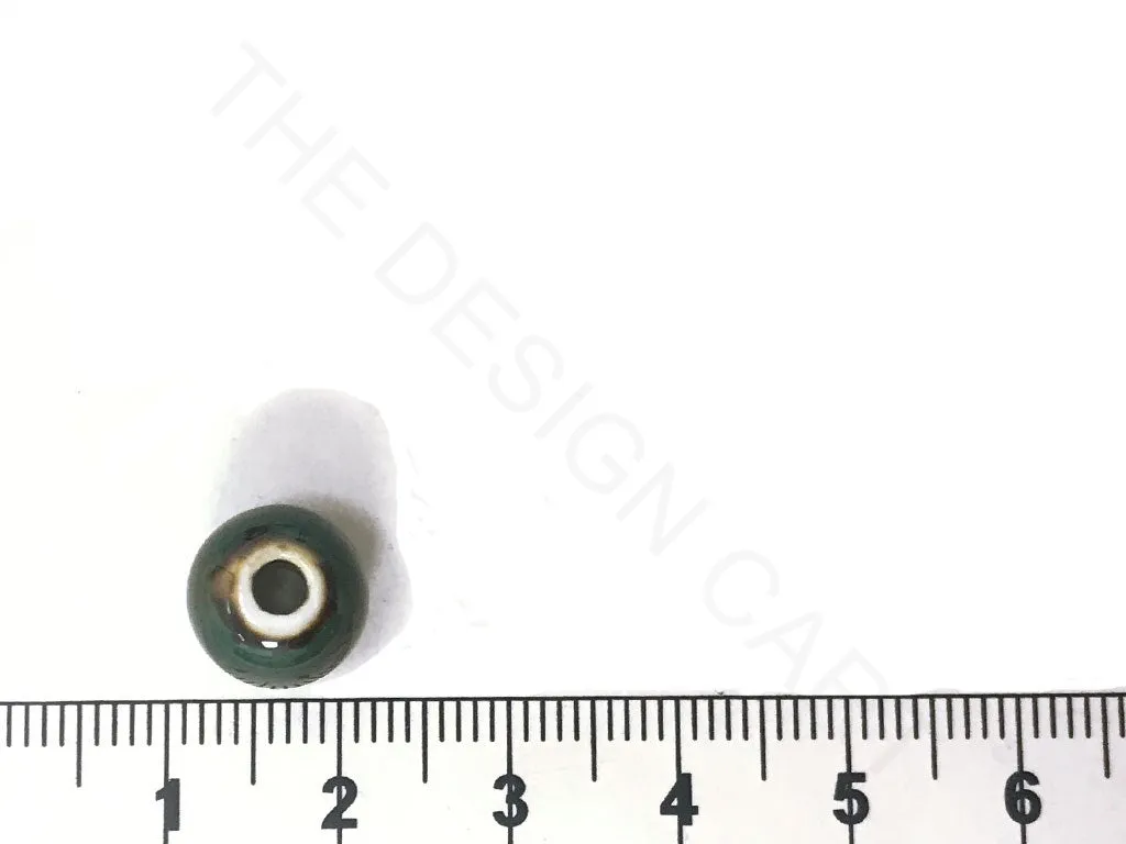 Dark Green Circular Ceramic Beads