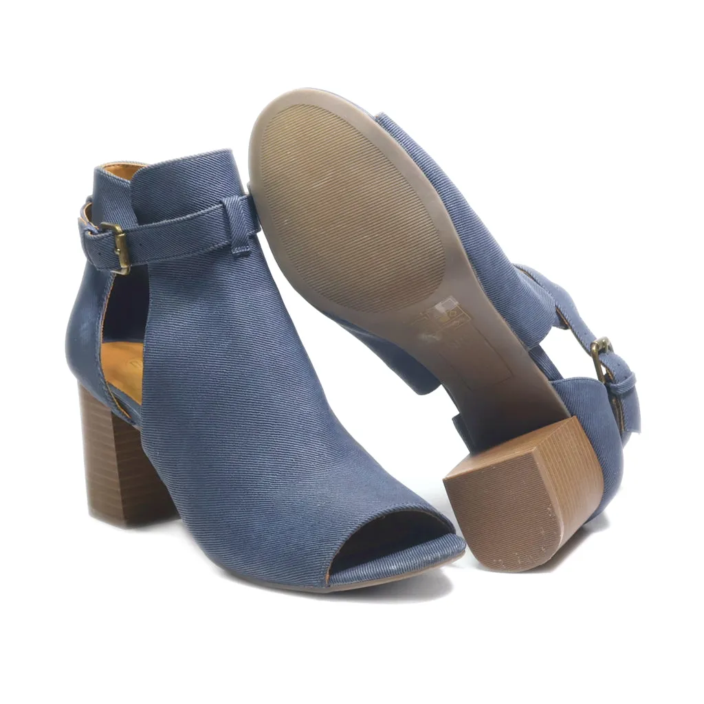 Denver Hayes Peep Toe Leather Blue Colour For Women