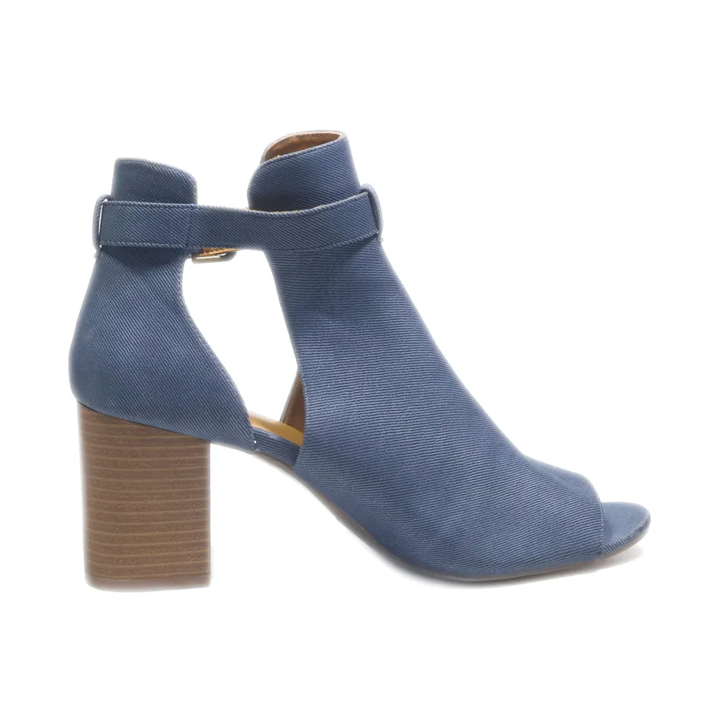 Denver Hayes Peep Toe Leather Blue Colour For Women