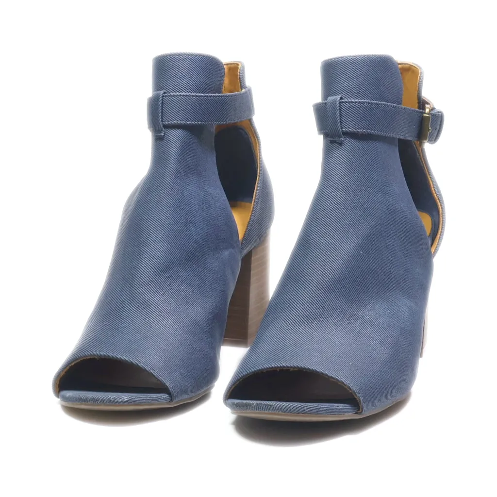 Denver Hayes Peep Toe Leather Blue Colour For Women