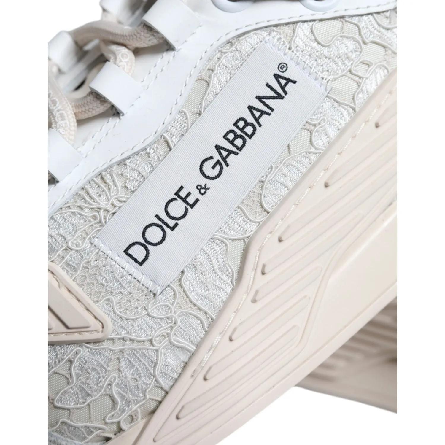 Dolce & Gabbana White Lace NS1 Low Top Sneaker Sports Shoes