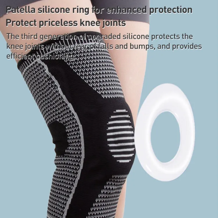 Dual Spring Support Silicone Sports Brace Fitness Protective Pads, Specification:L Size(Blue Black)