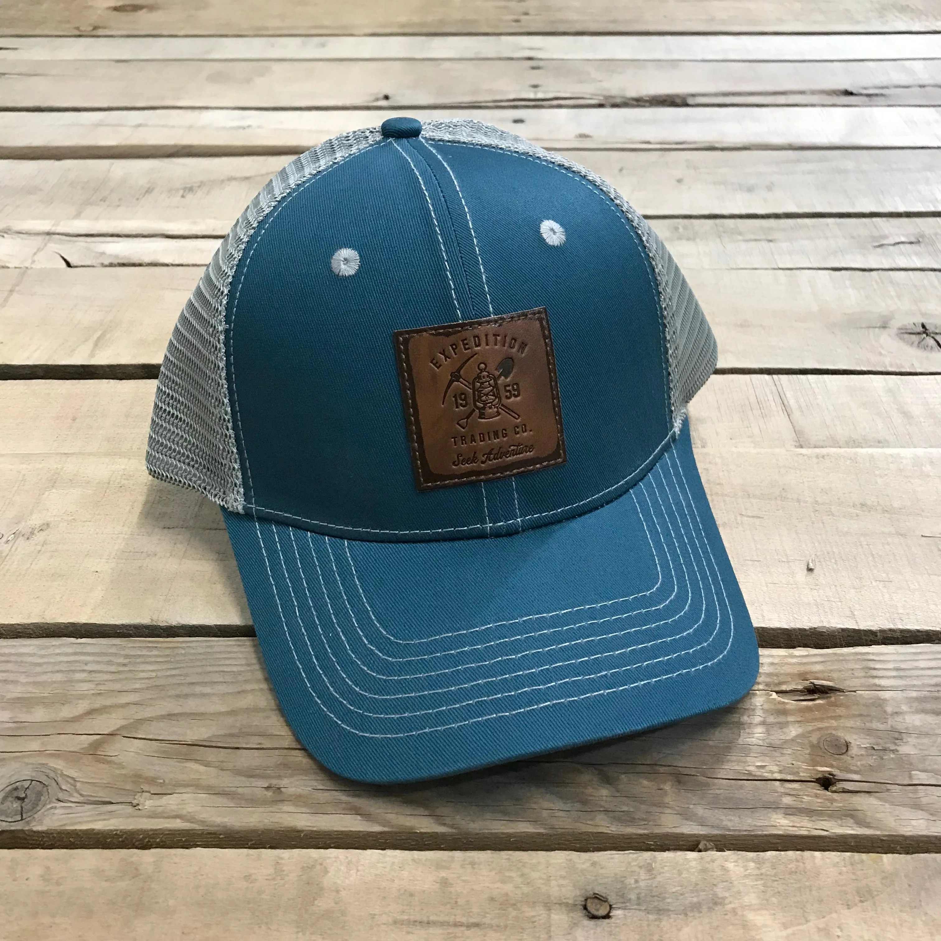 Expedition Leather Patch Trucker Hats