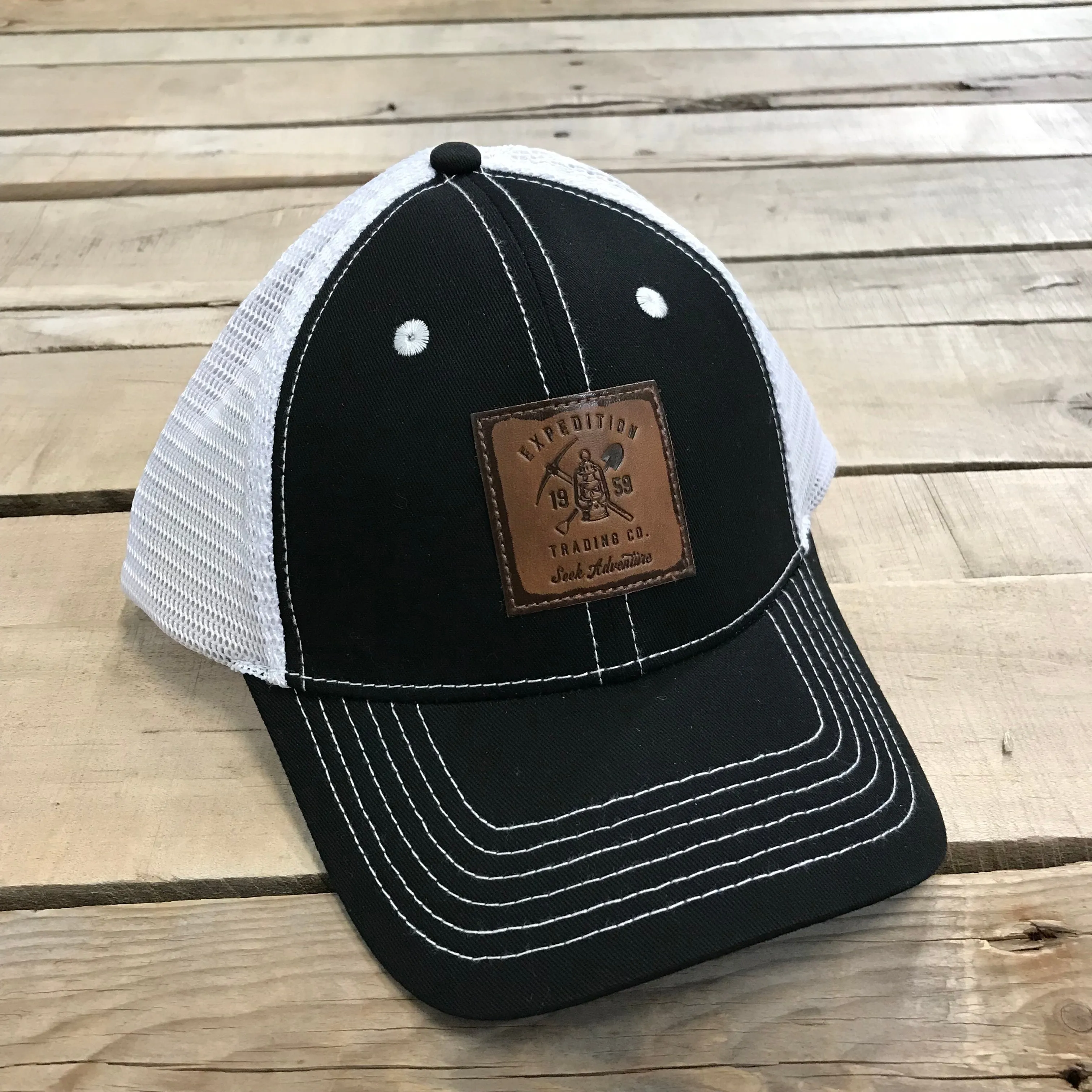 Expedition Leather Patch Trucker Hats