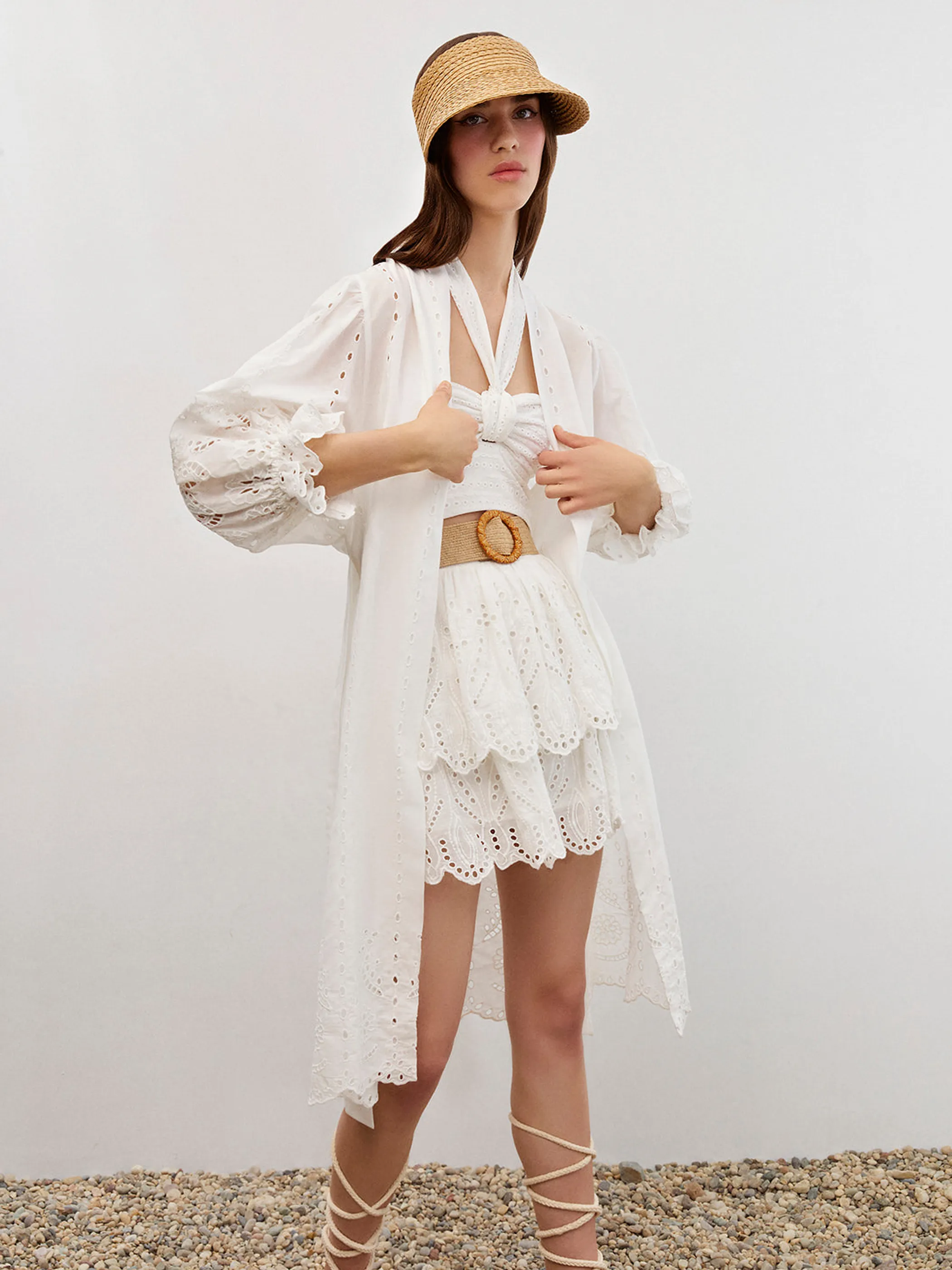 Eyelet Kimono