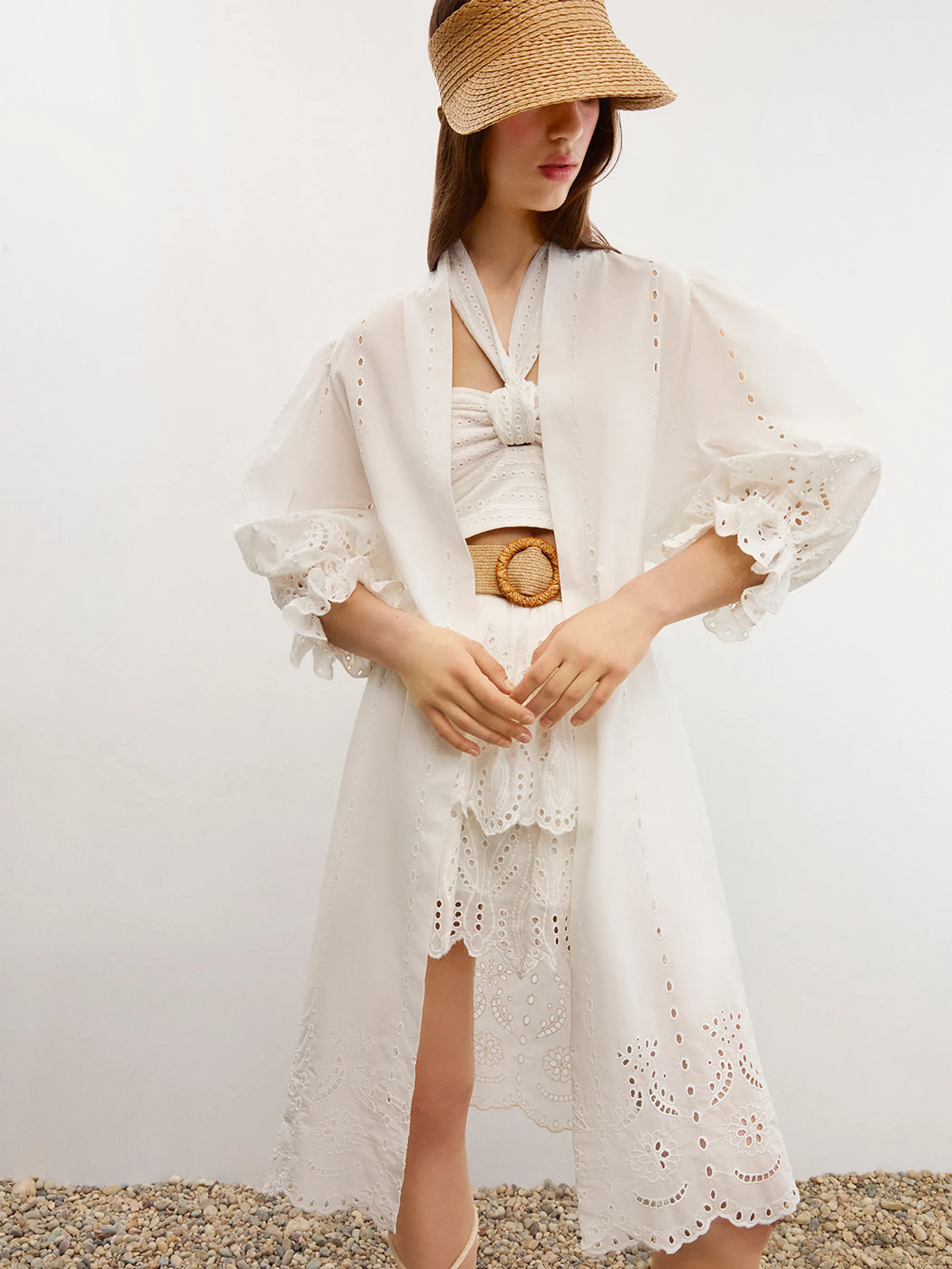 Eyelet Kimono