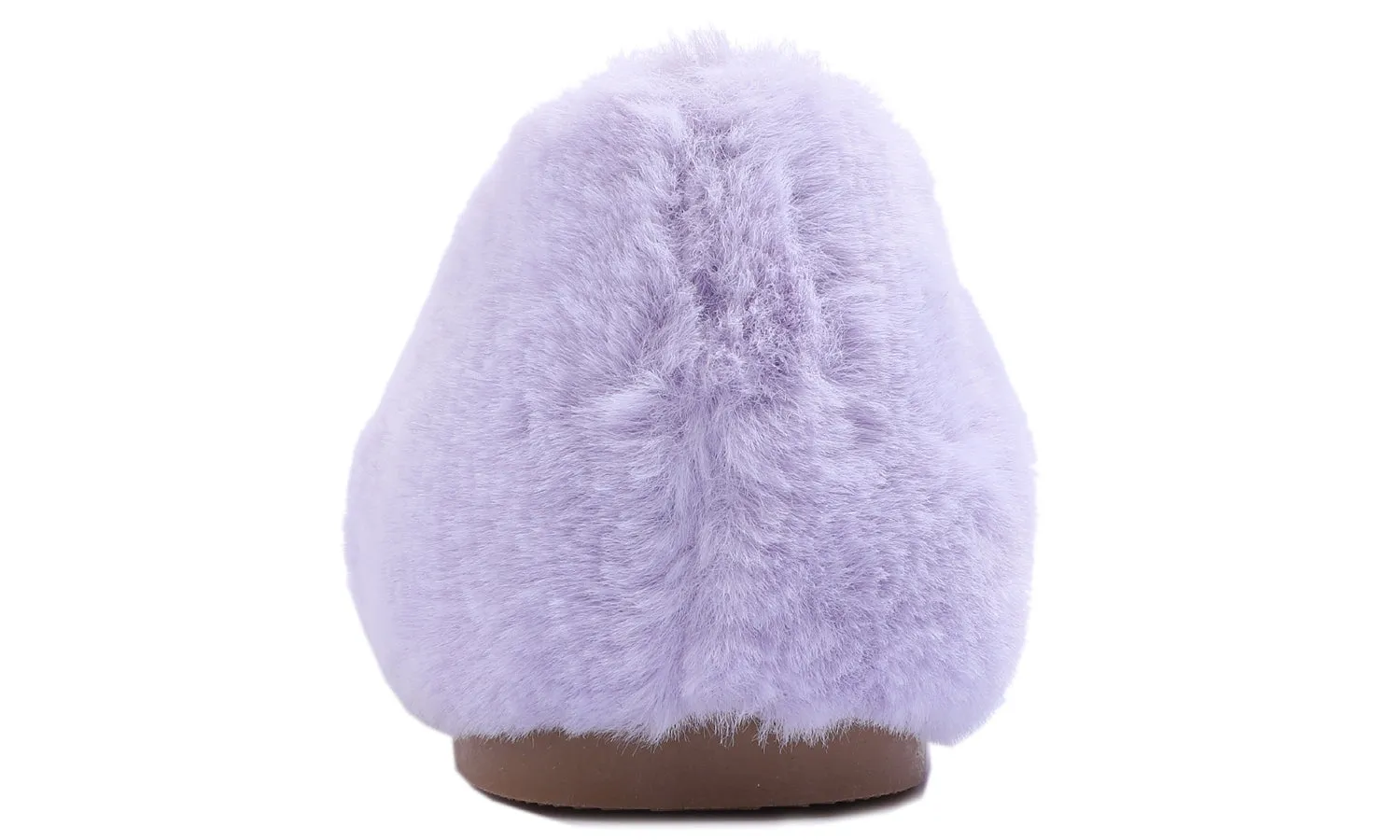 Feversole Women's Fashion Round Toe Puffy Warm Comfort Home Indoor Winter Soft Ballet Slippers Lavender Purple Plush