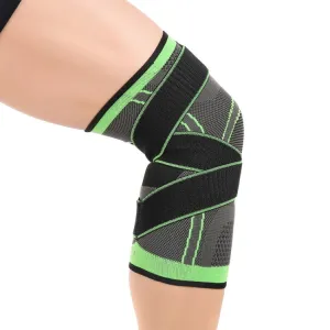 Fitness Running Cycling Bandage Knee Support Braces Elastic Nylon Sports Compression Pad Sleeve, Size:L(Green)