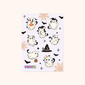 Ghost Cats Sticker Sheet