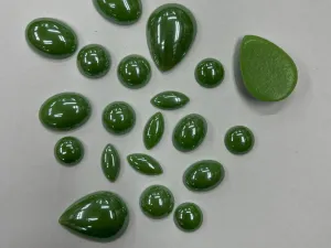 Green Assorted Ceramic Glass Stone Without Hole