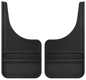 Husky Liners MudDog Front Mud Flap - 12 in Wide - Rubber - Black / Textured - Various Applications 55000 - Pair