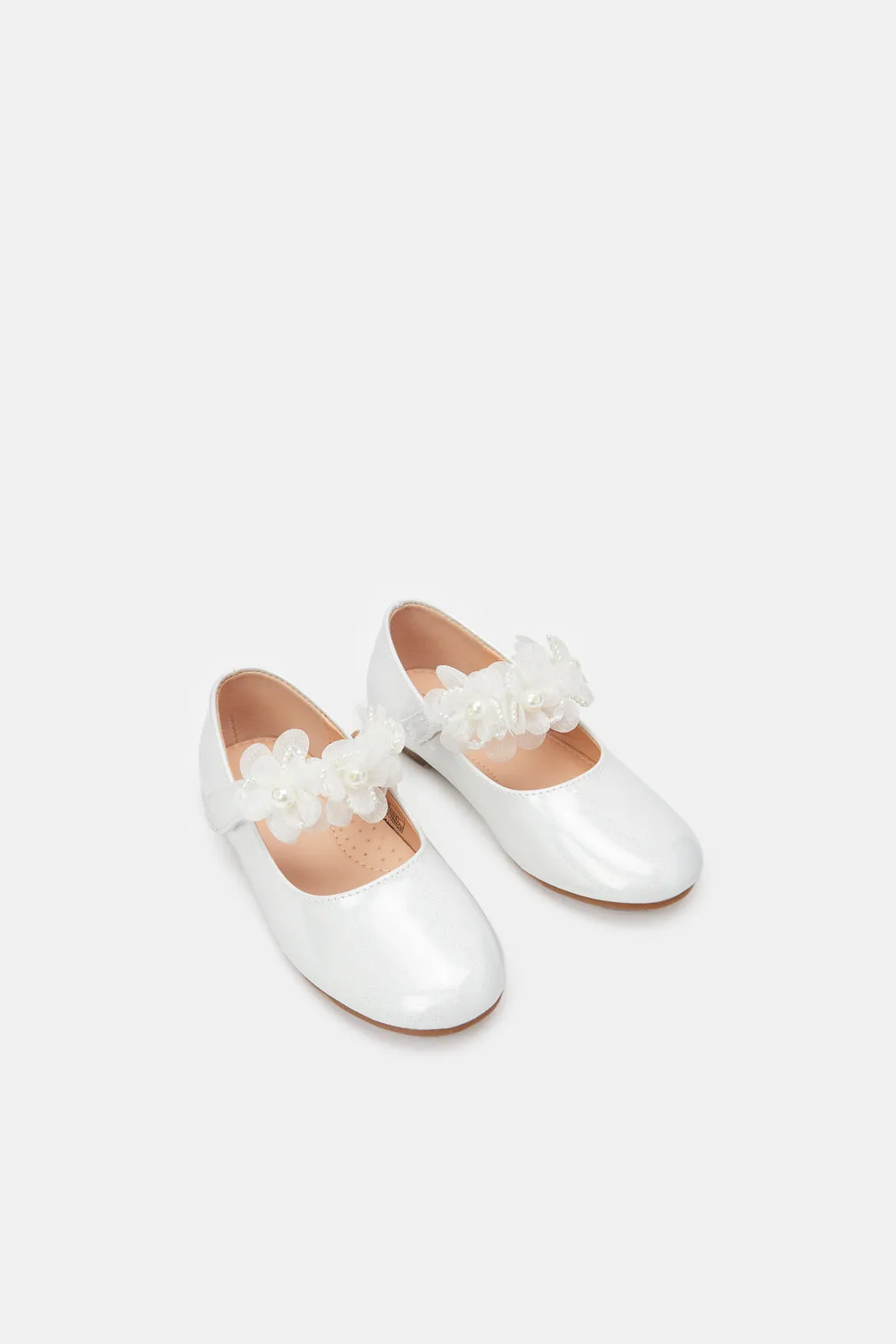 Infant Girls White Pearl Ballerina