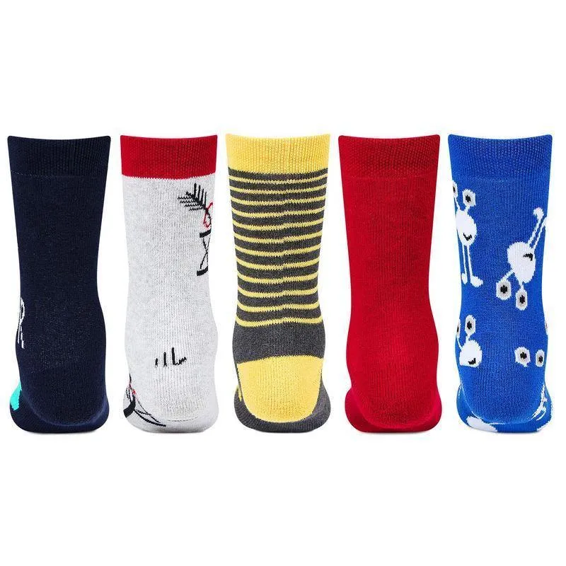 Kids Cushioned Fancy Sports Socks- Pack of 5