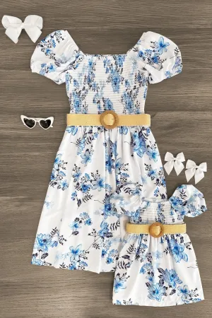 Mom & Me - Blue Floral Dress