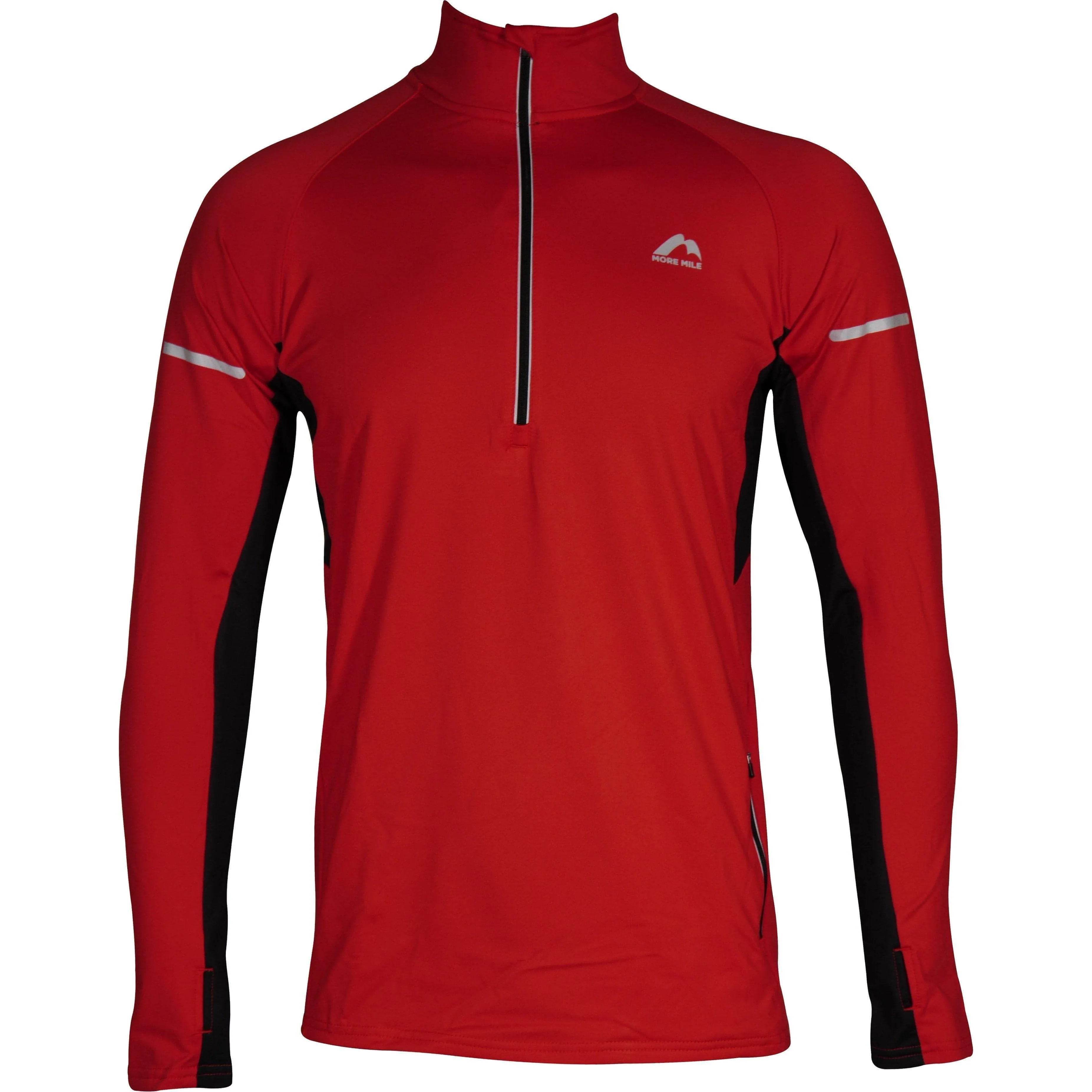 More Mile Alaska 2 Mens Half Zip Thermal Running Top - Red